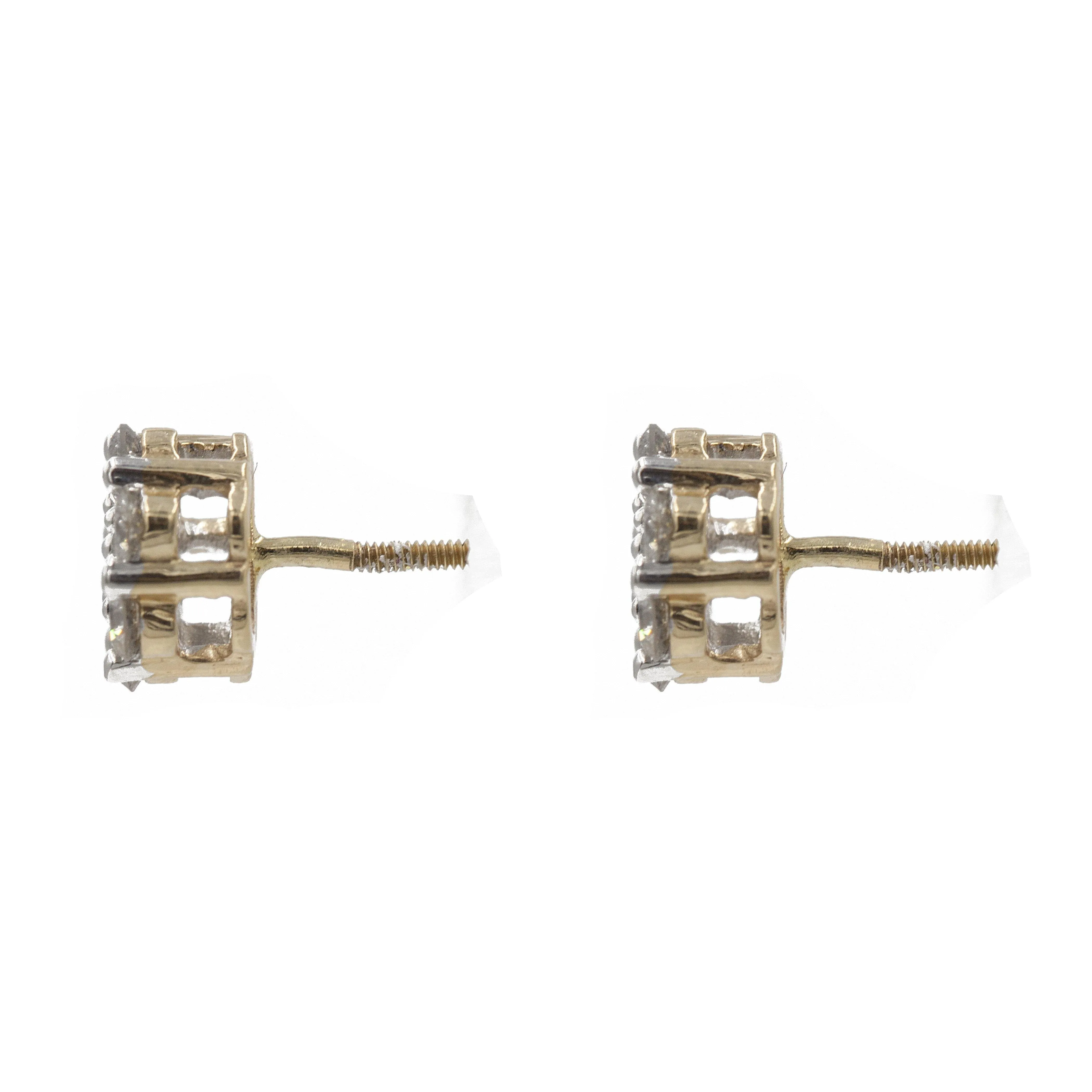 1 ct. Diamond Cluster Earrings in 14k Yellow Gold