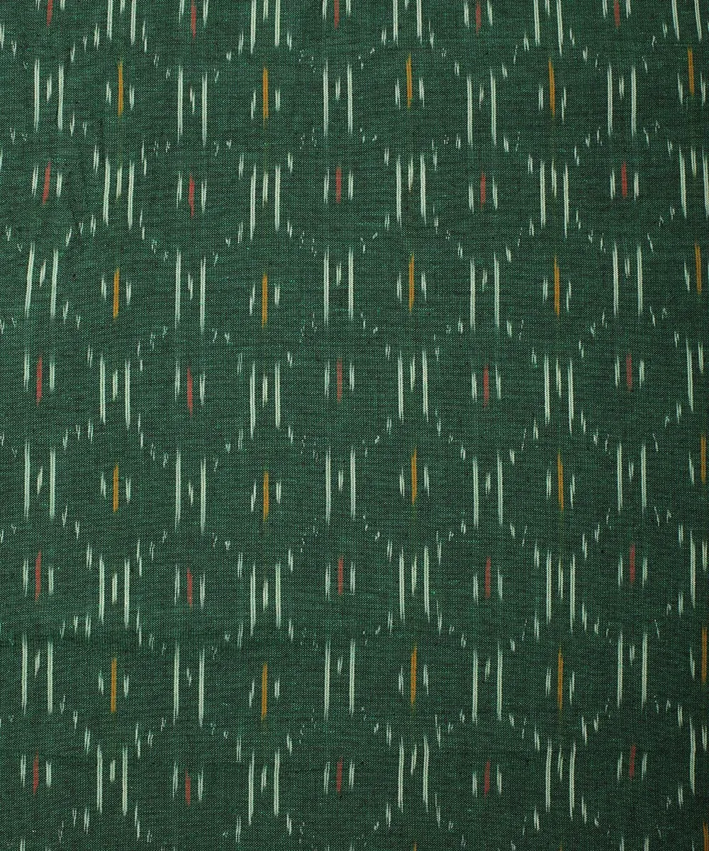 2.5 m Dark green handloom cotton pochampally ikat fabric