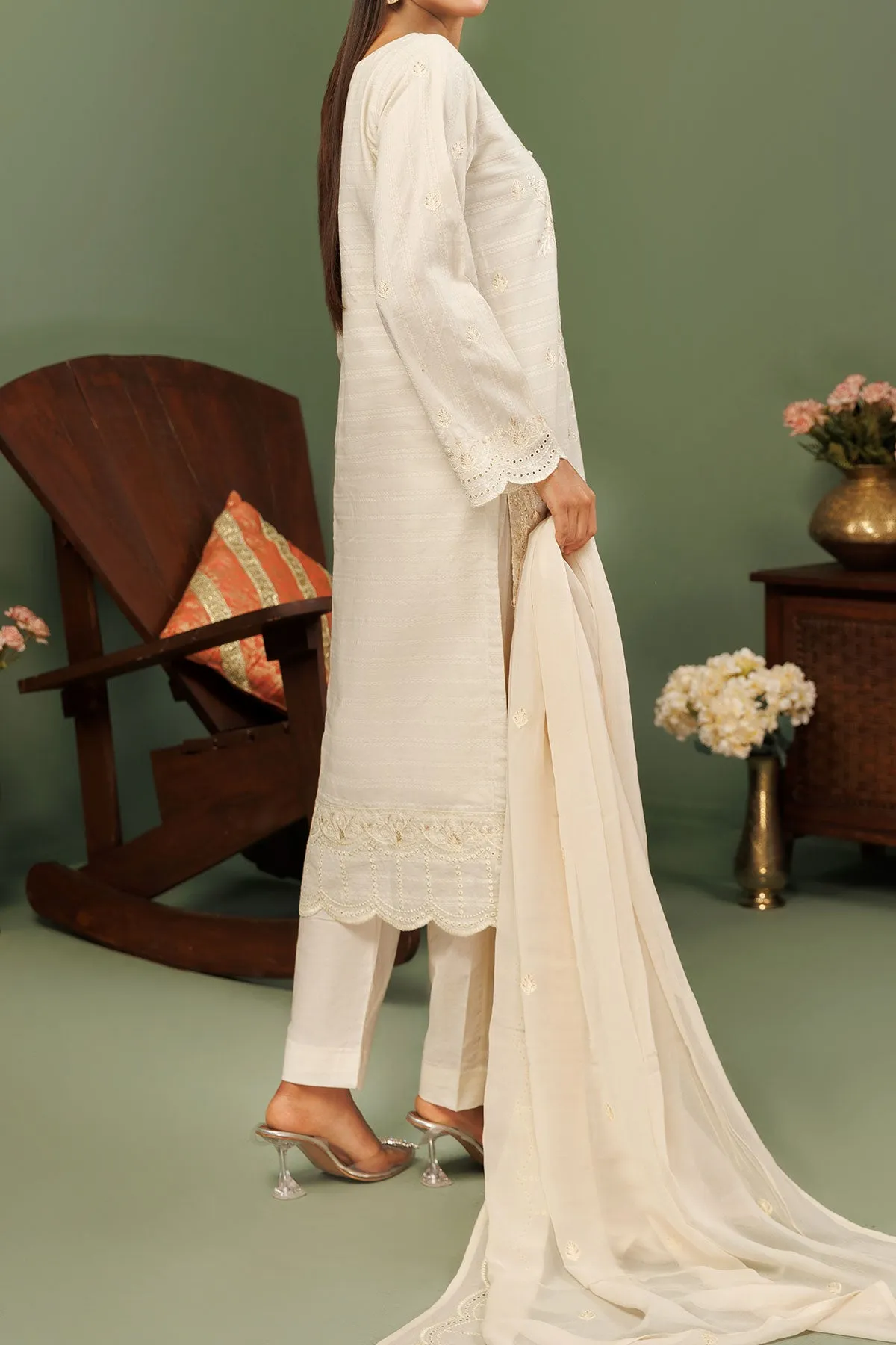 3 PIECE LAWN CHIKAN KARI | CTN-411