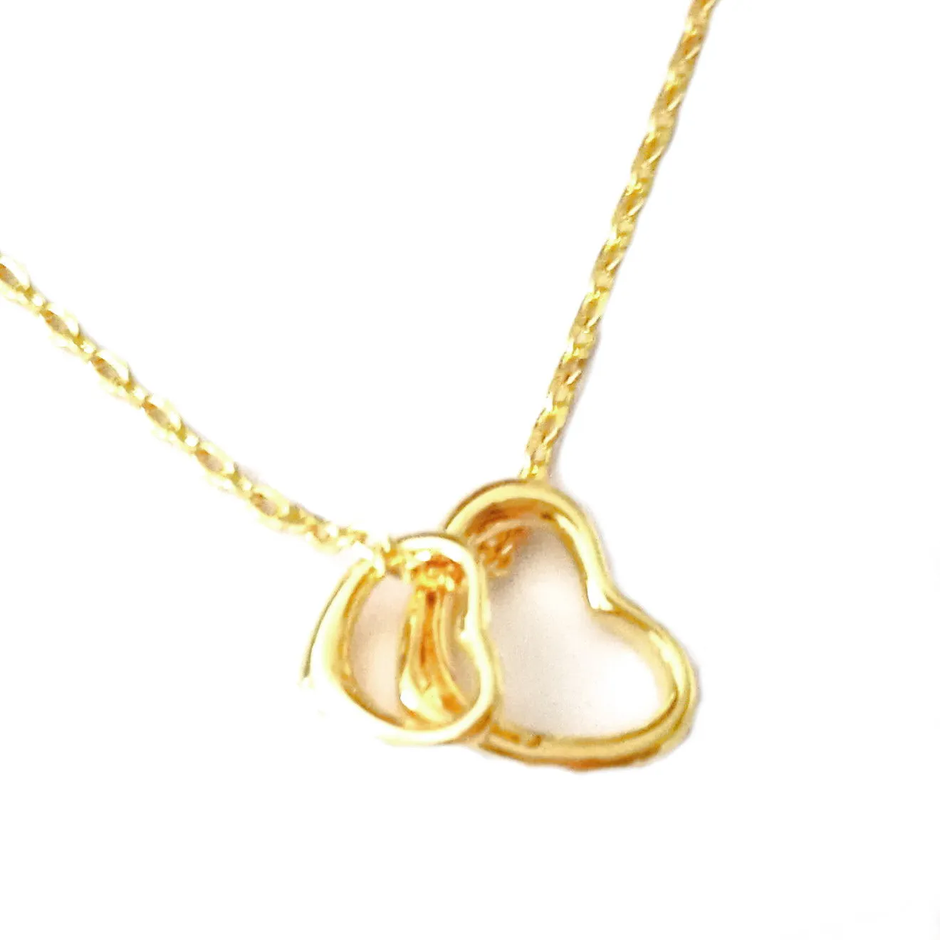 925 Silver Double Heart Pandant Necklace