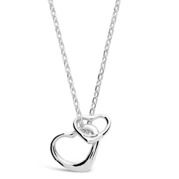 925 Silver Double Heart Pandant Necklace