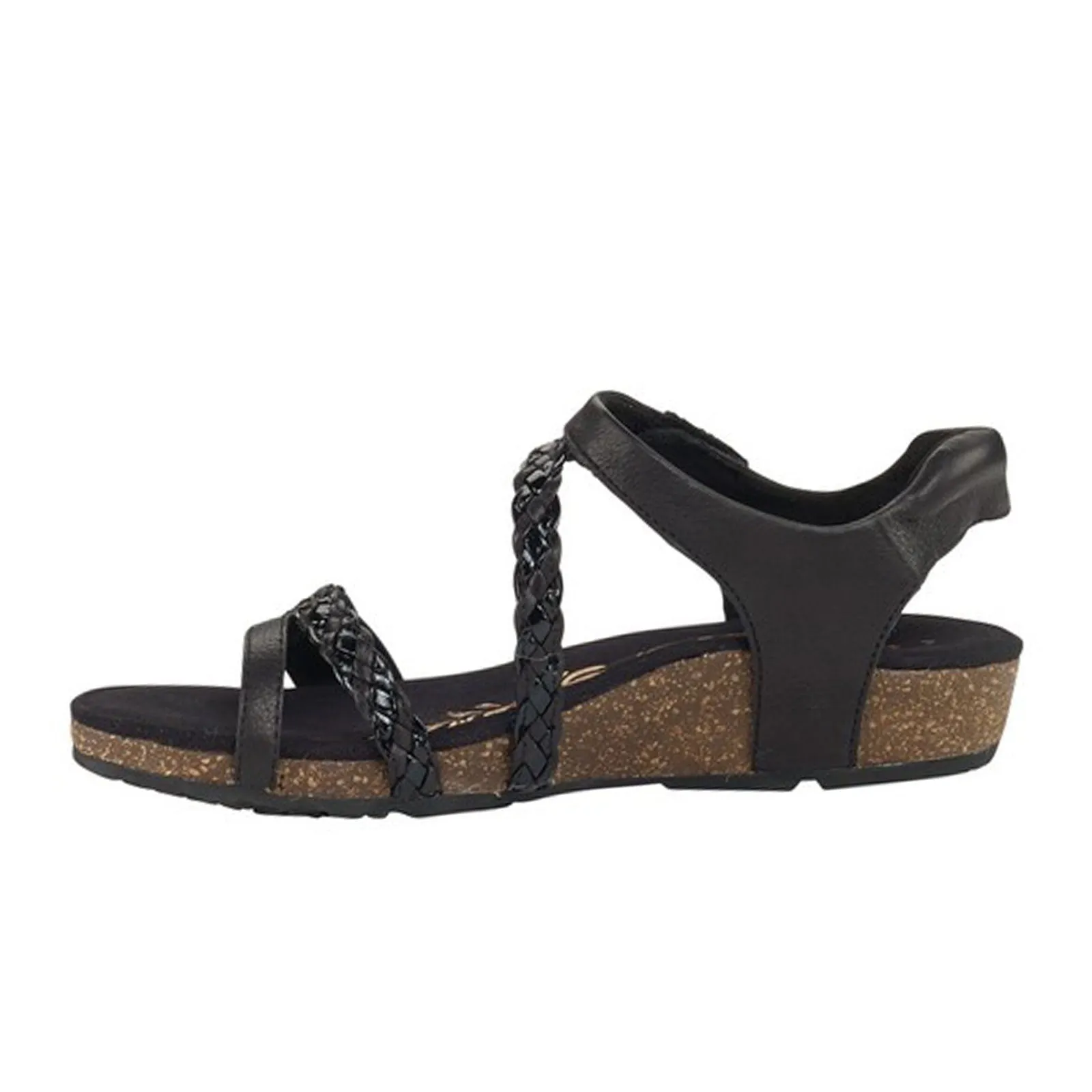 Aetrex Jillian Braided Backstrap Sandal (Women) - Black