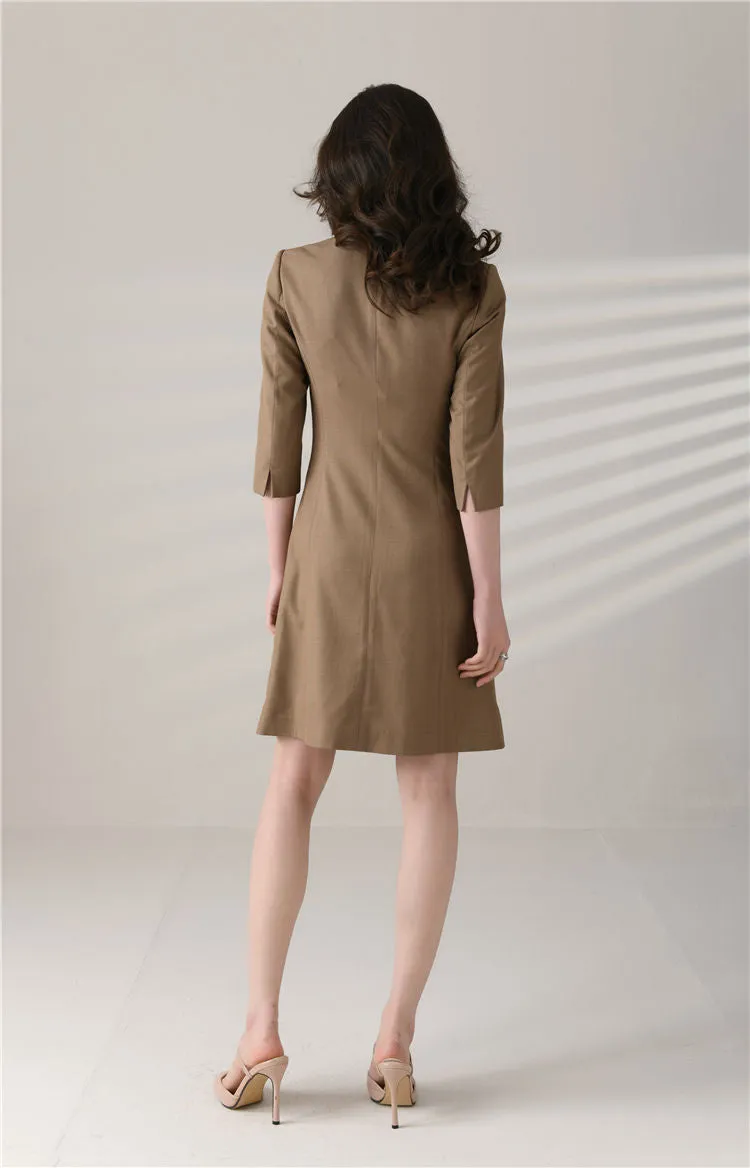 Alina Custom Double Breasted Half Sleeve Slim Blazer Dress