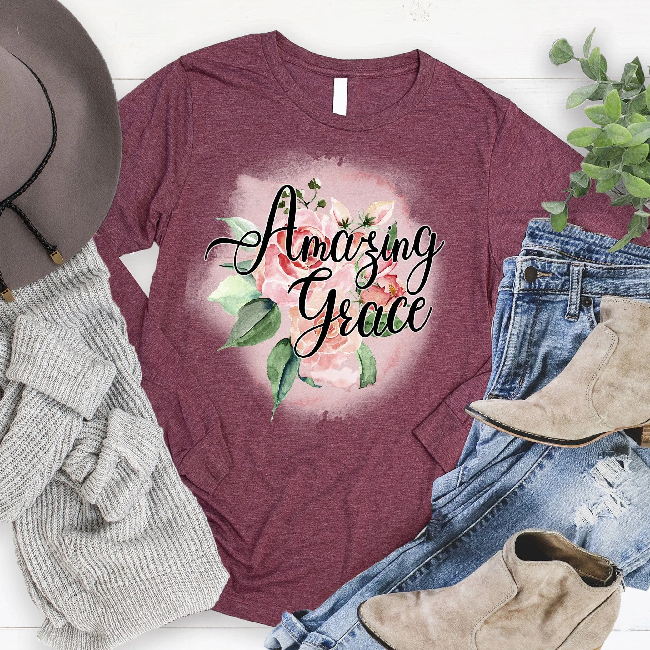 Amazing Grace Rose Tee   40oz Tumbler Bundle - $29.95