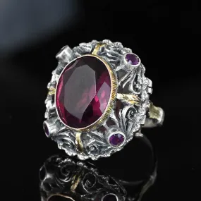 Amethyst Crystal Austro Hungarian Locket Poison Ring