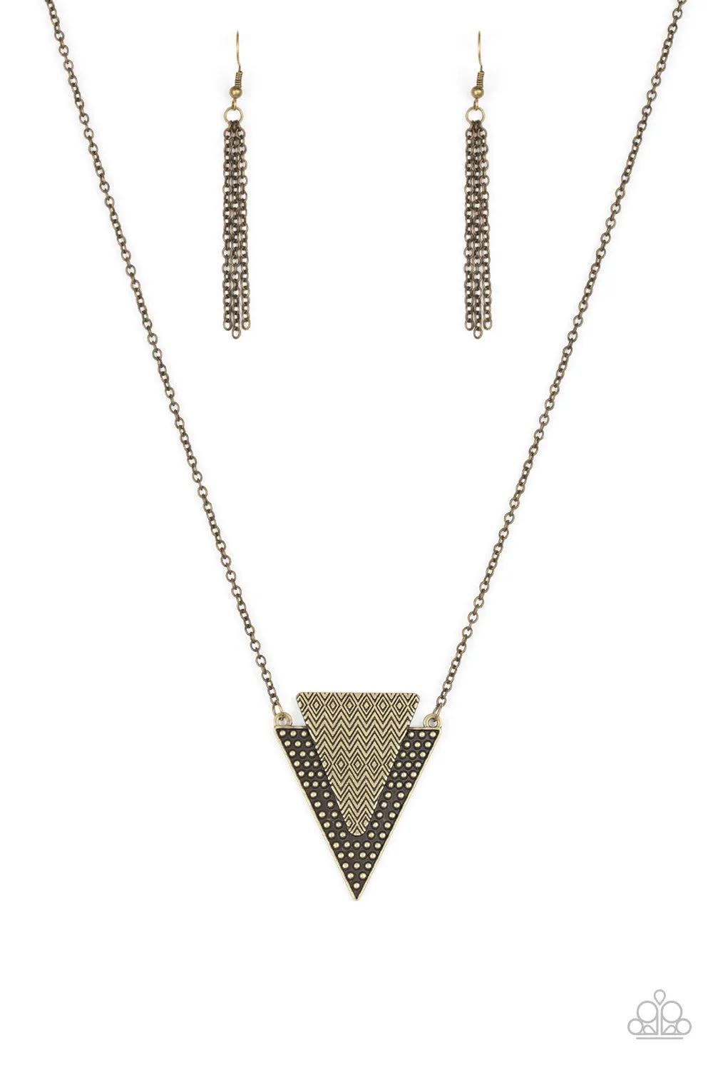 Ancient Arrow Brass Necklace Set