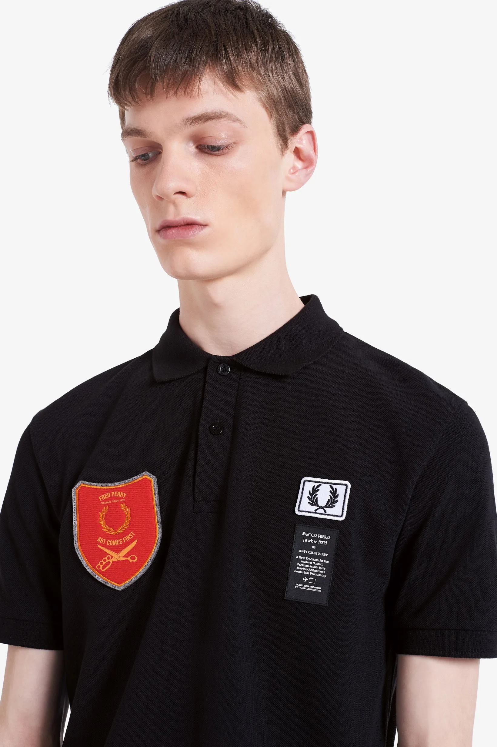 Art Comes First Shield Patch Polo Shirt