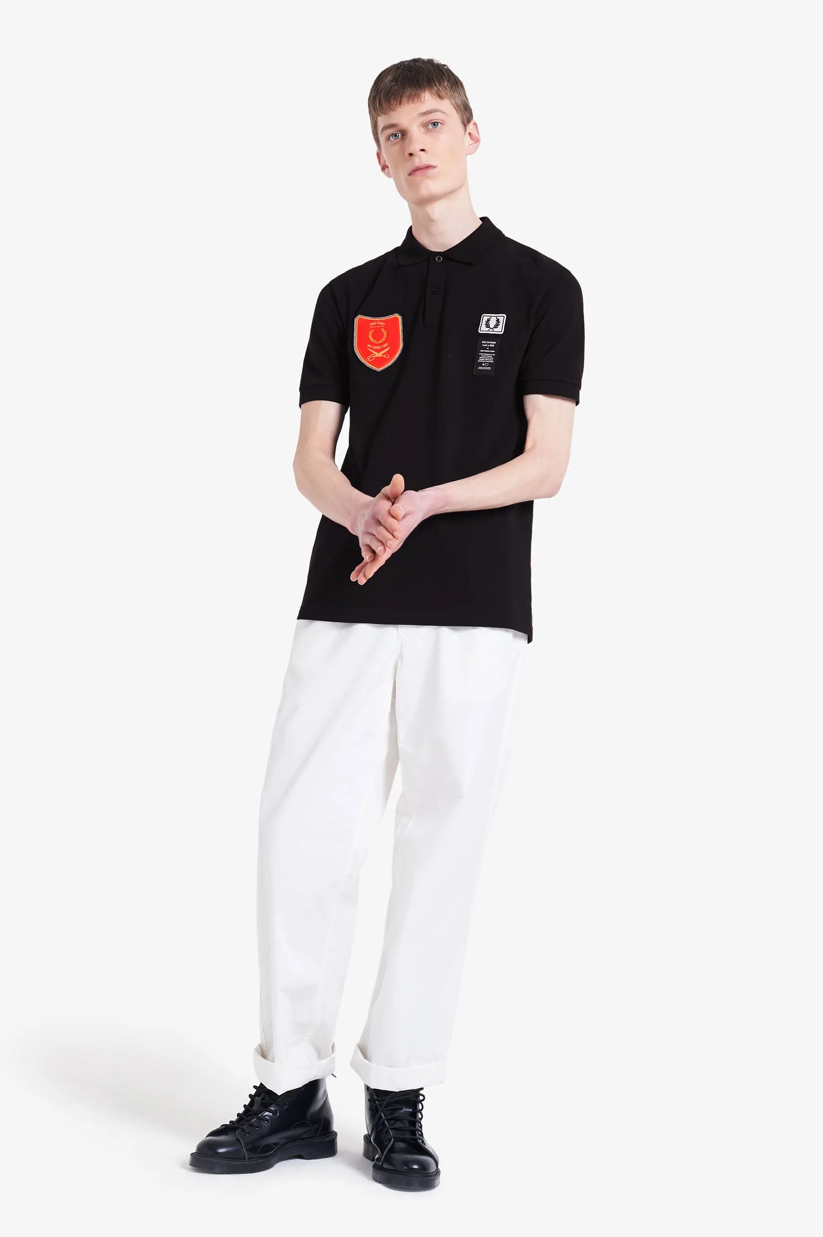 Art Comes First Shield Patch Polo Shirt