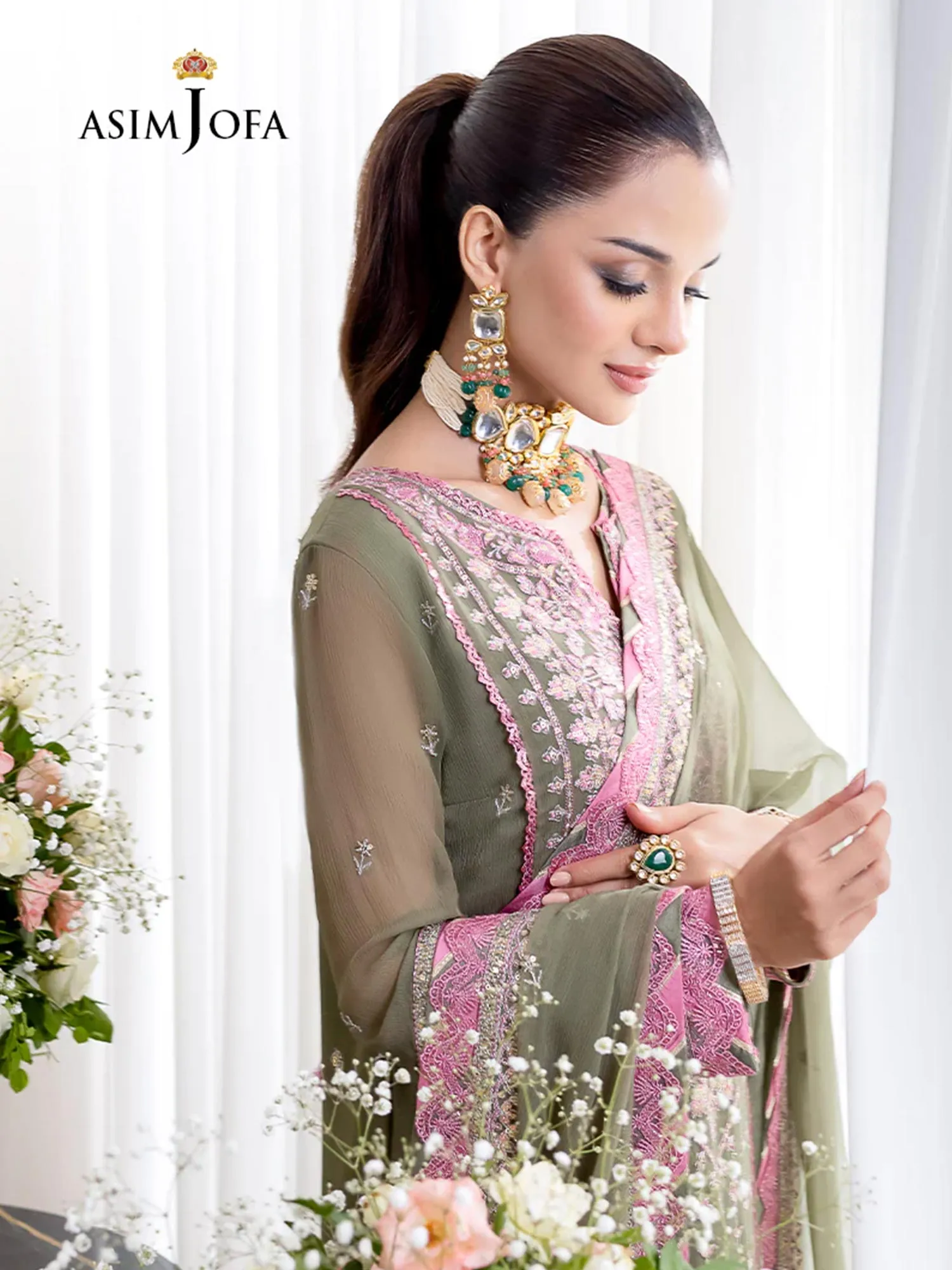 Asim Jofa "Jhil Mil" Chiffon Ready-to-Wear Suit (AJJM-25)