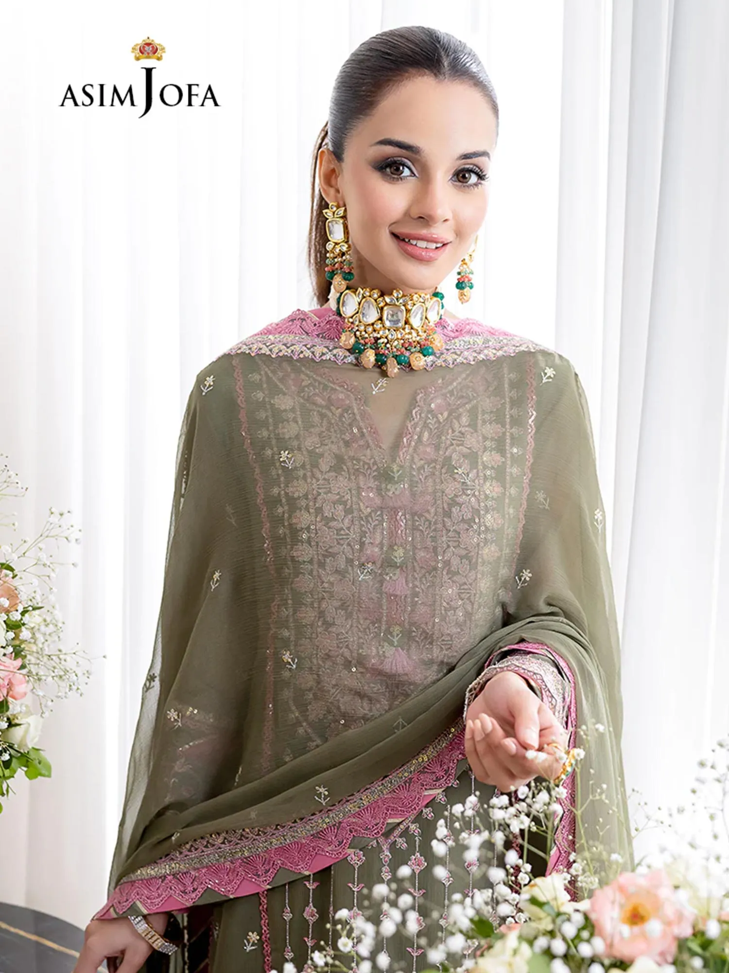 Asim Jofa "Jhil Mil" Chiffon Ready-to-Wear Suit (AJJM-25)