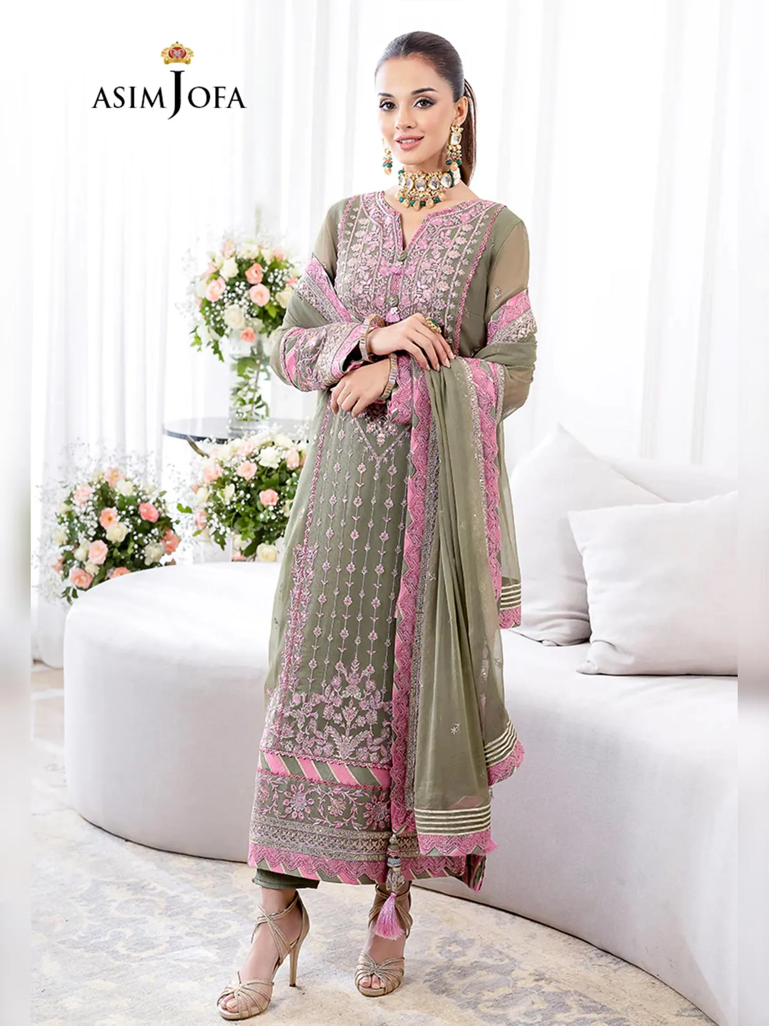 Asim Jofa "Jhil Mil" Chiffon Ready-to-Wear Suit (AJJM-25)