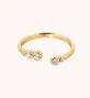 Astrid & Miyu 18k gold plated Crystal Open Ring BNIB SZ H