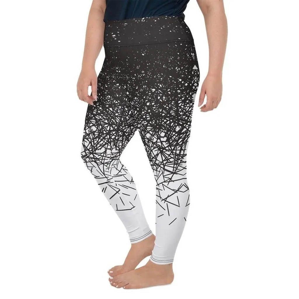 Black & White Ombre Plus Size Leggings