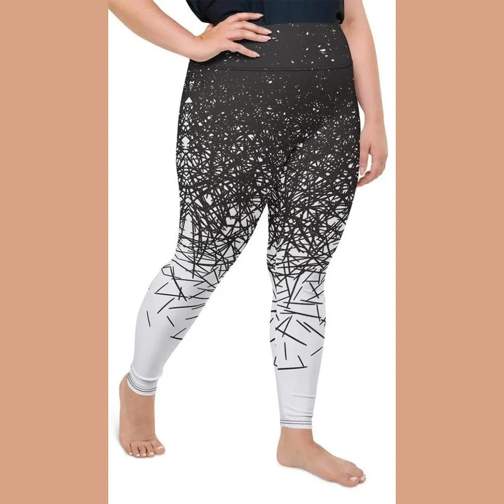 Black & White Ombre Plus Size Leggings