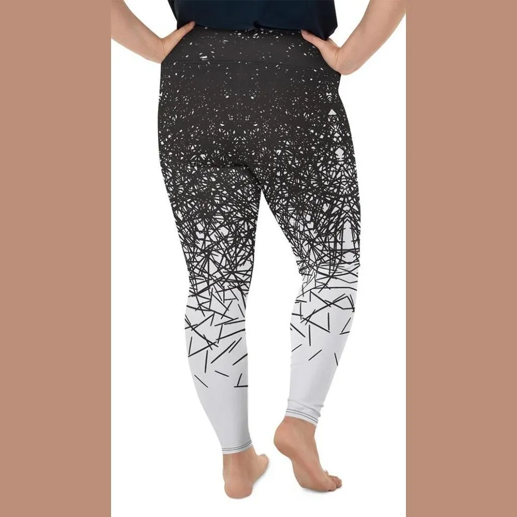 Black & White Ombre Plus Size Leggings