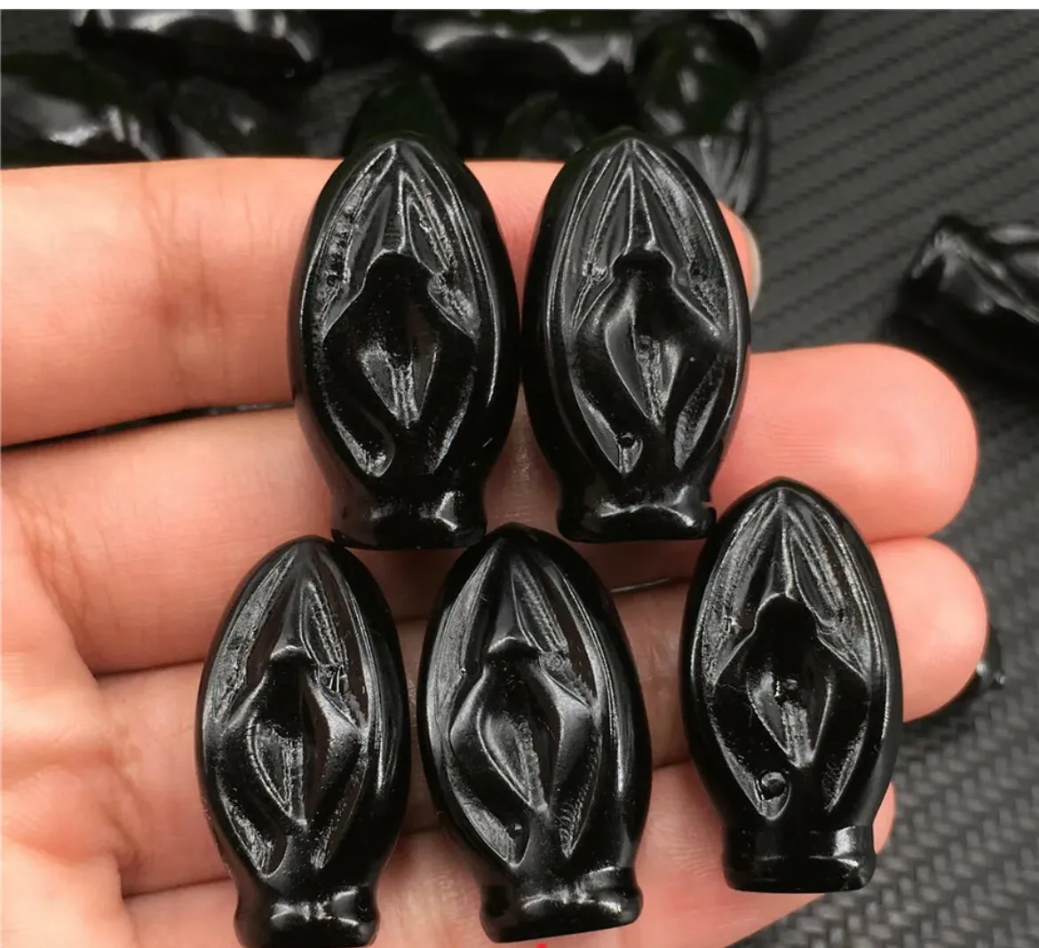 Black Obsidian Vagina Figurine