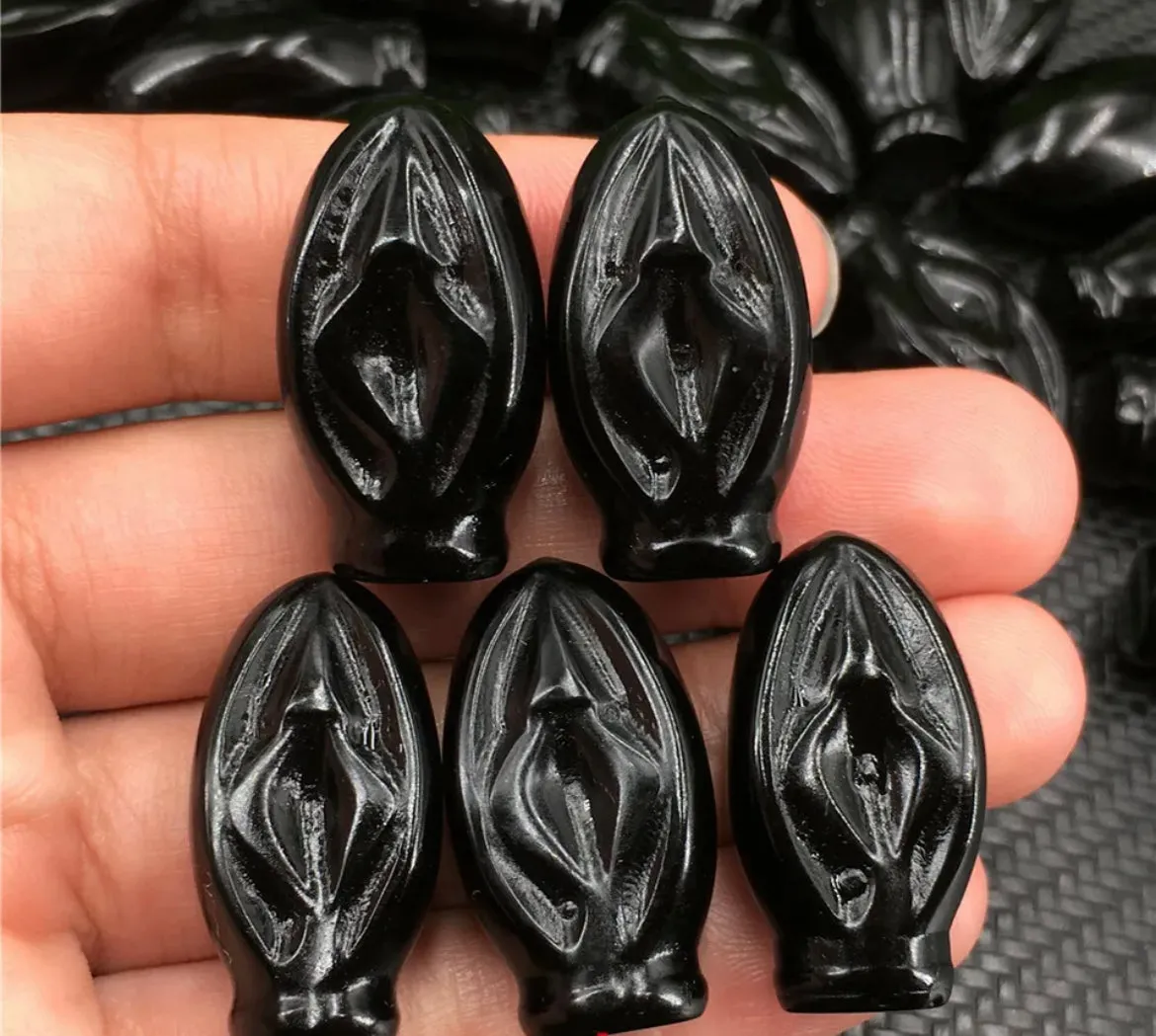 Black Obsidian Vagina Figurine