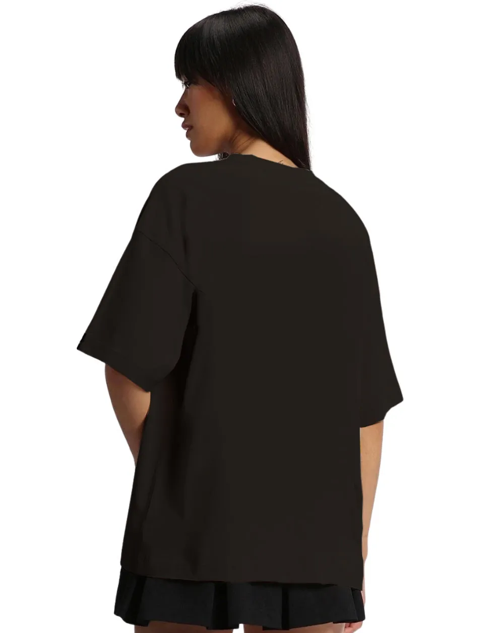 Black 'Swag' Pocket Print Women's Oversize Tee