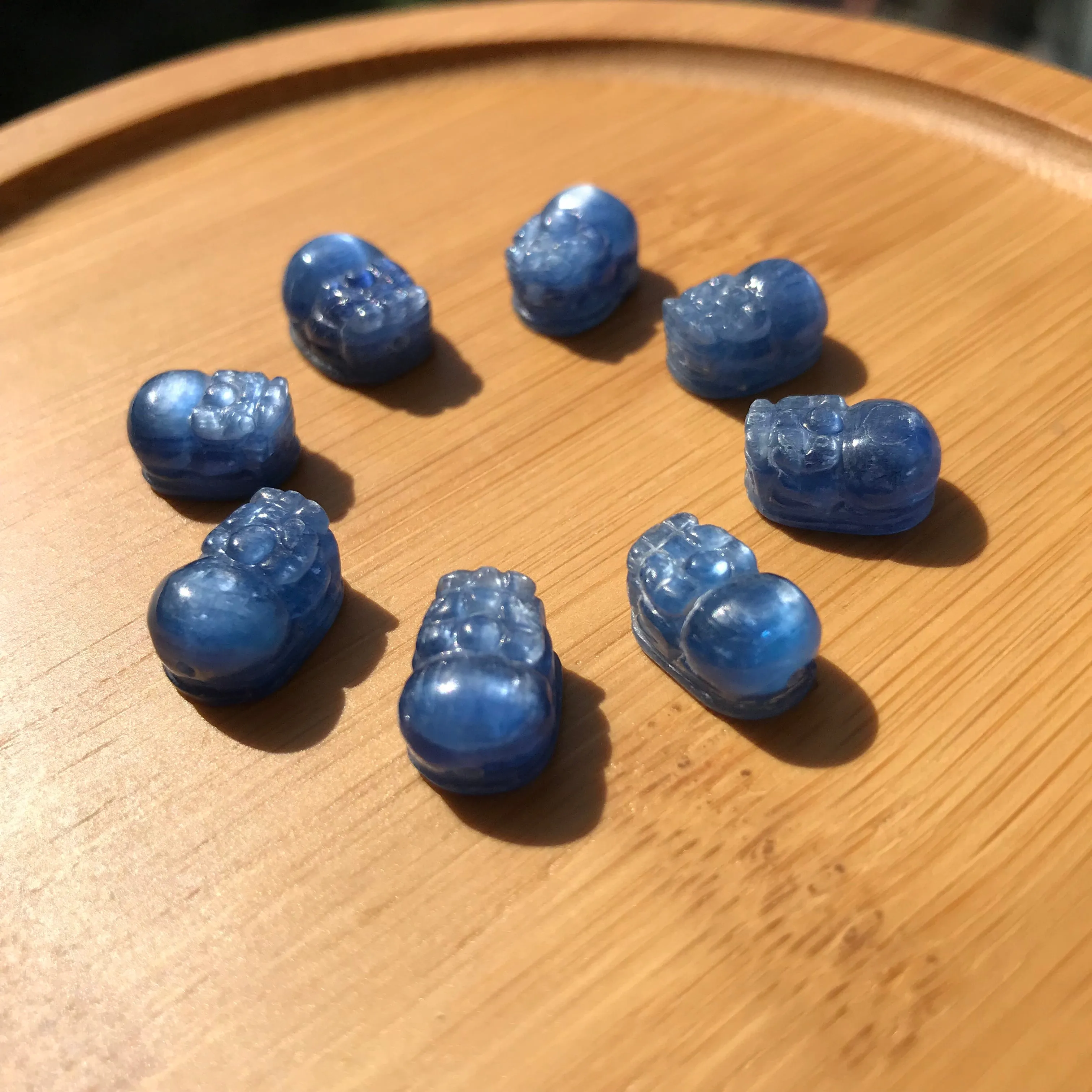 Blue Kyanite Pixiu Charms Beads High-quality with Cat Eye | DIY Parts Bracelet Chamrs