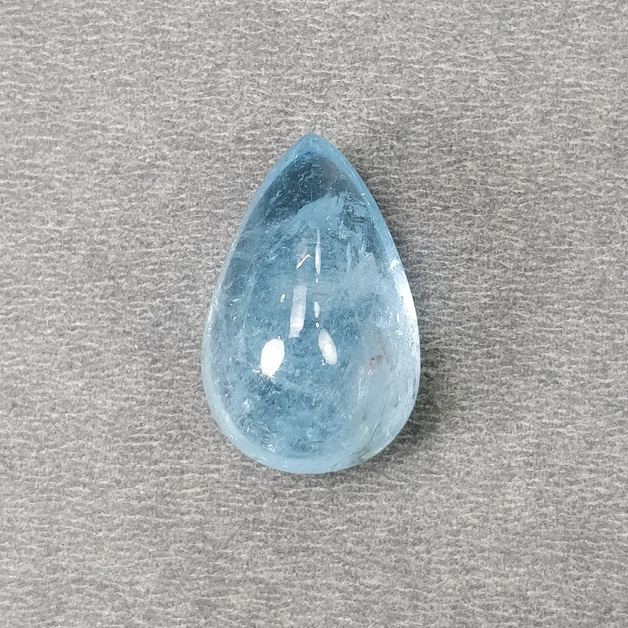 BLUE Milky AQUAMARINE Gemstone Cabochon : 31.00cts Natural Untreated Aquamarine Pear Shape Cabochon 24*15.5mm