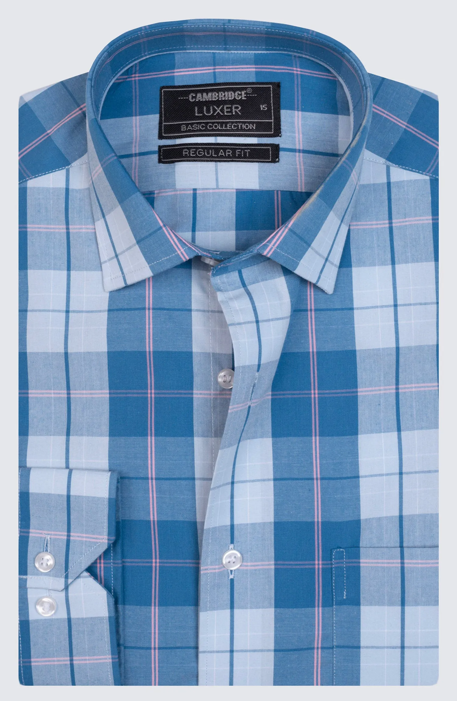 Blue Pink Plaid Tartan Shirt