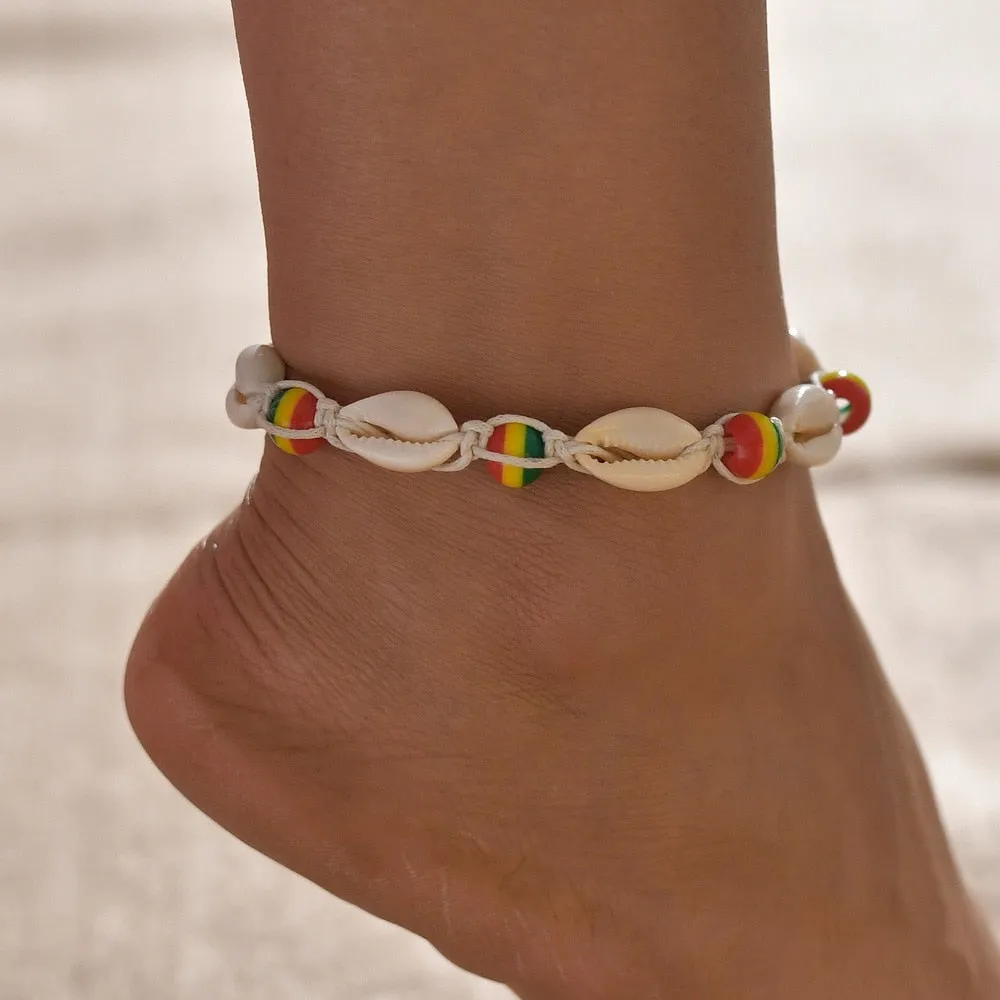 Bohemian Seashell Heart Anklet