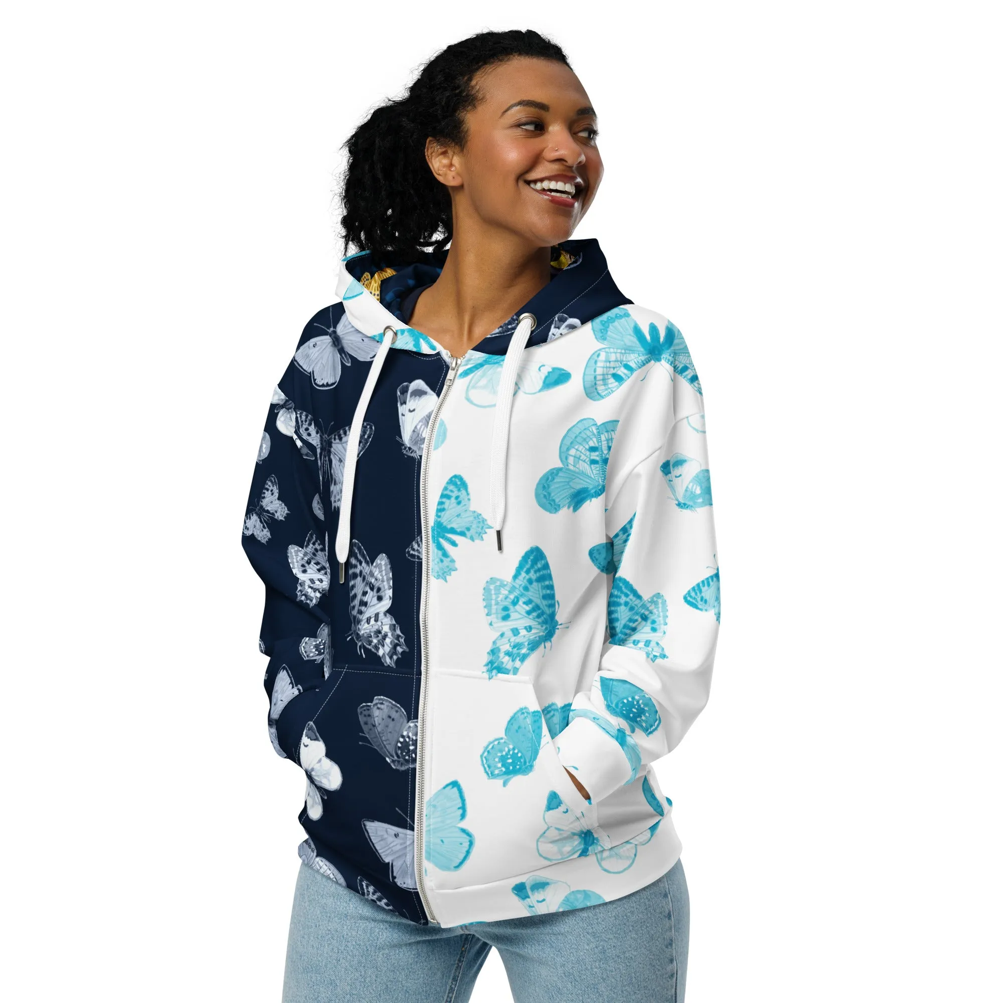 Butterfly in the Mist Unisex zip hoodie