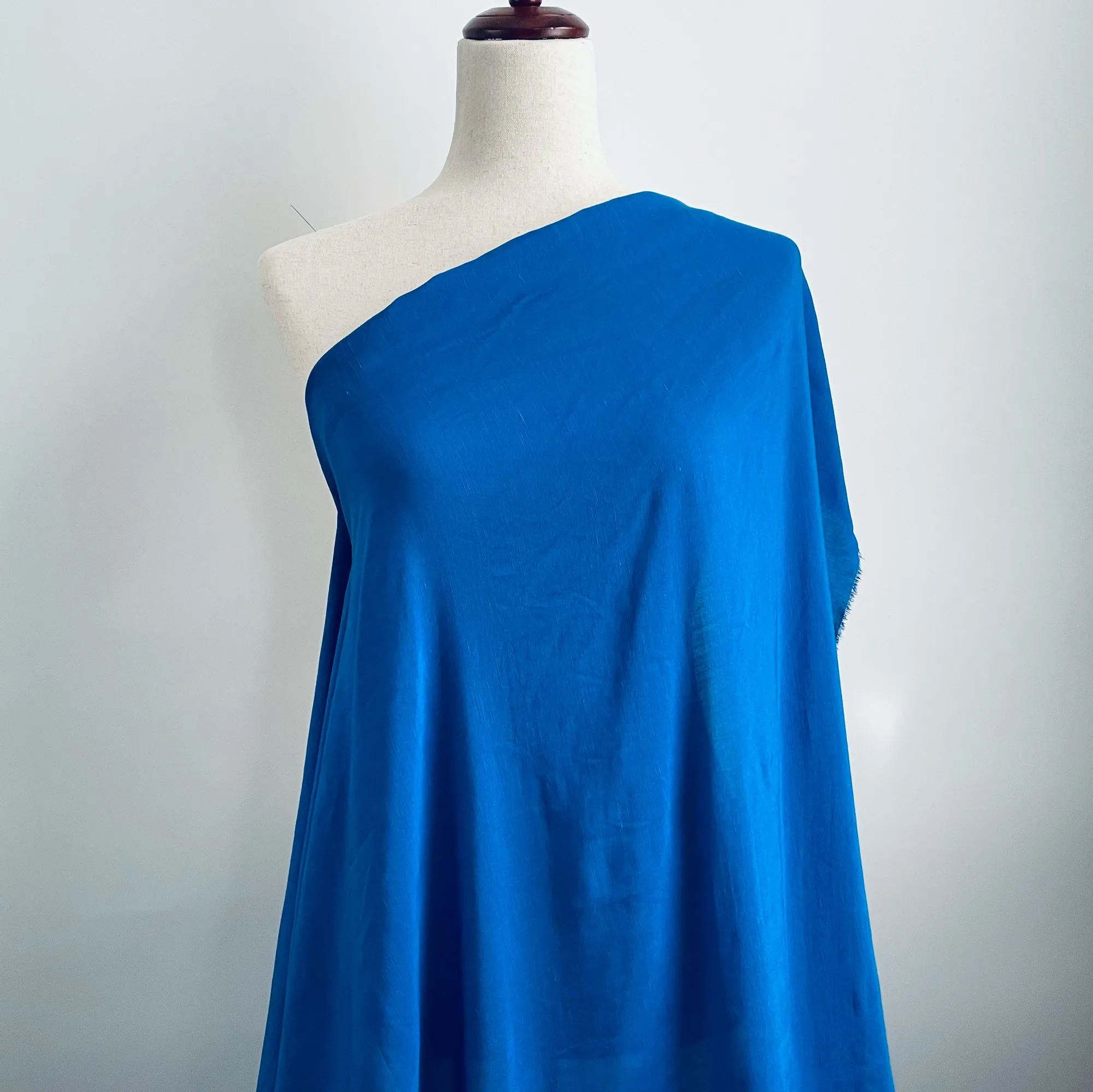 Cerulean Rayon Linen Blend - Designer Deadstock