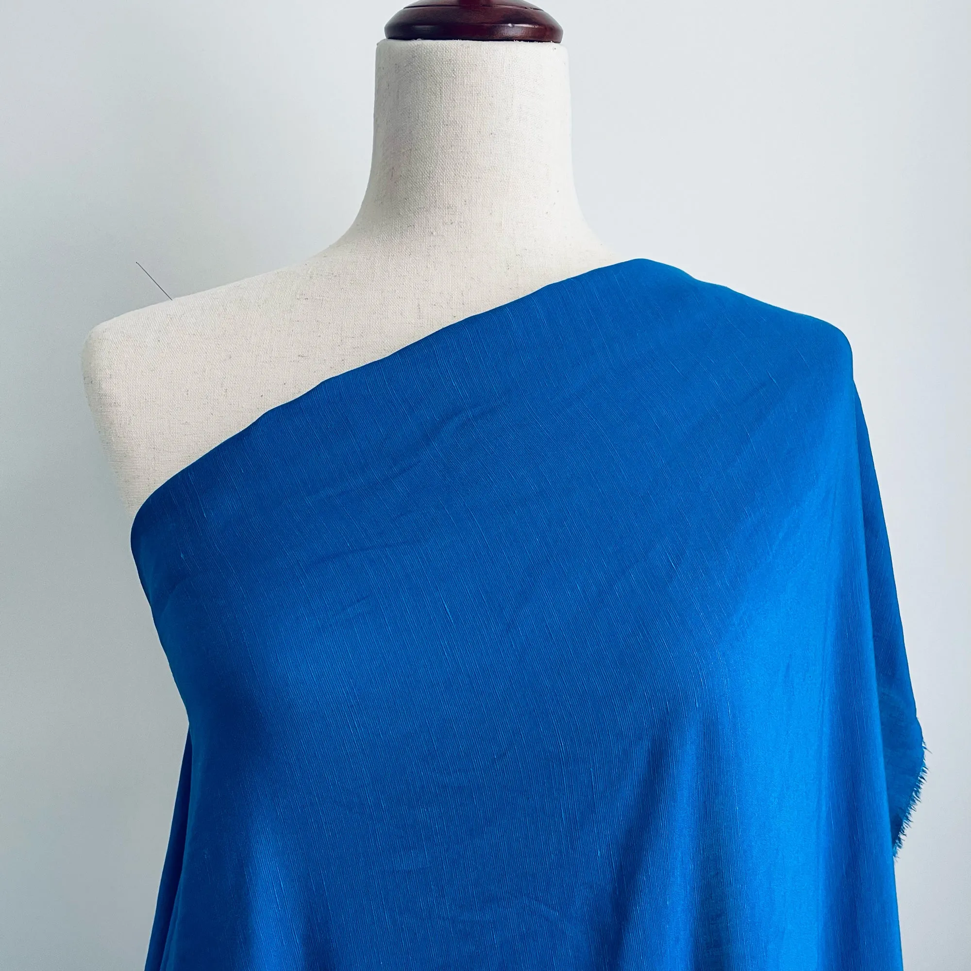 Cerulean Rayon Linen Blend - Designer Deadstock