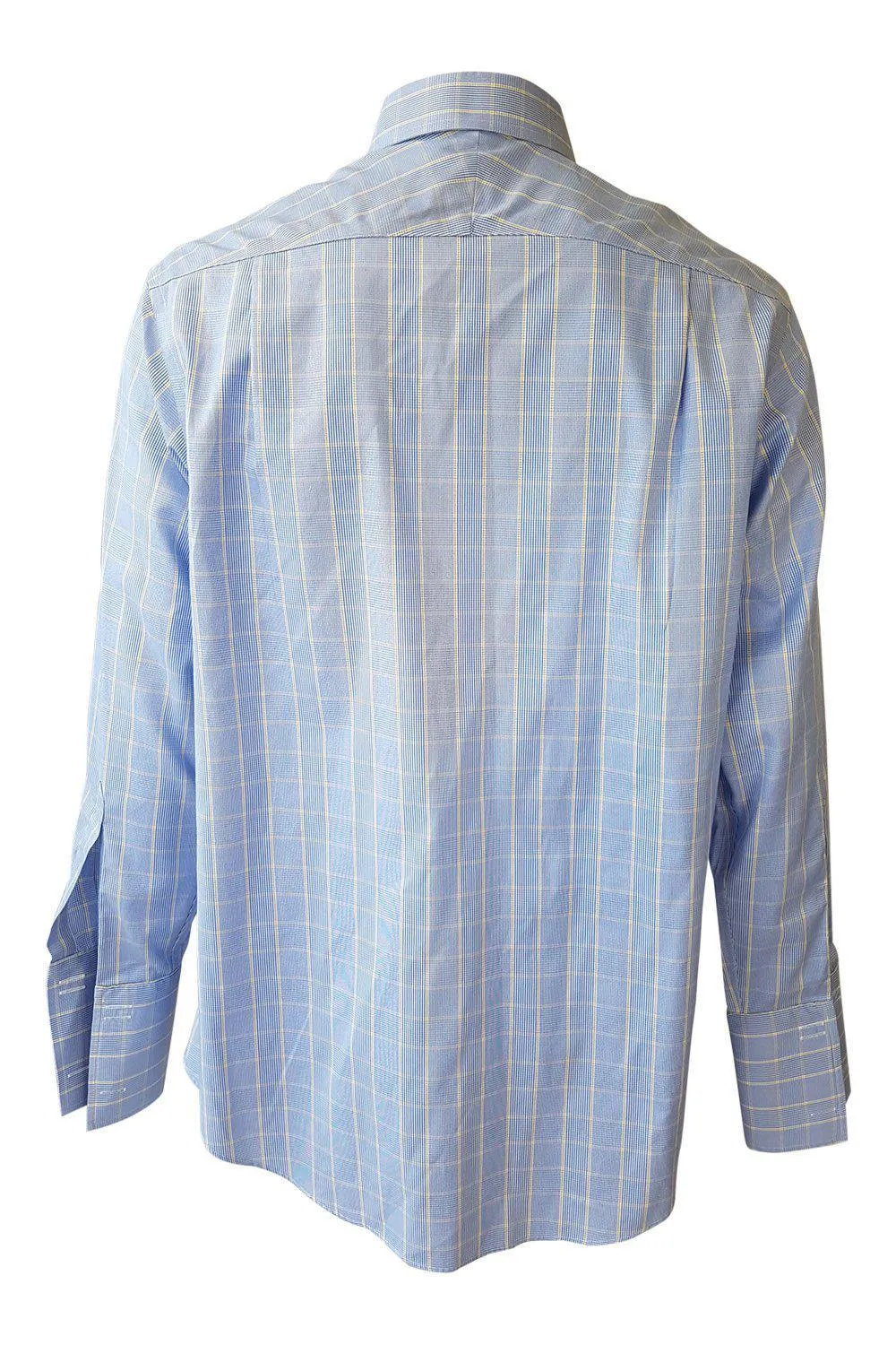 CHARLES TYRWHITT Blue and Yellow Checked Cotton Shirt (42/89)