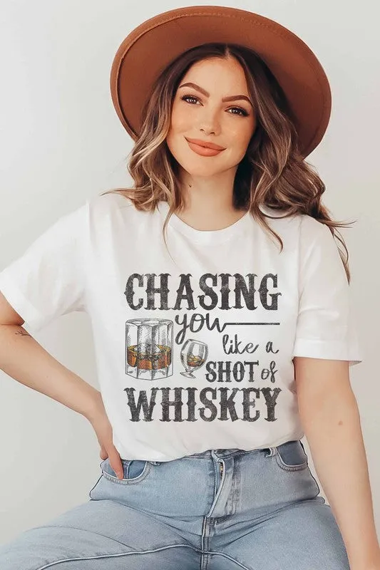 CHASING WHISKEY GRAPHIC TEE PLUS SIZE