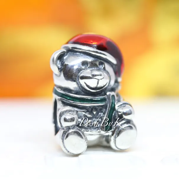 Christmas Teddy Bear Charm 791391ENMX