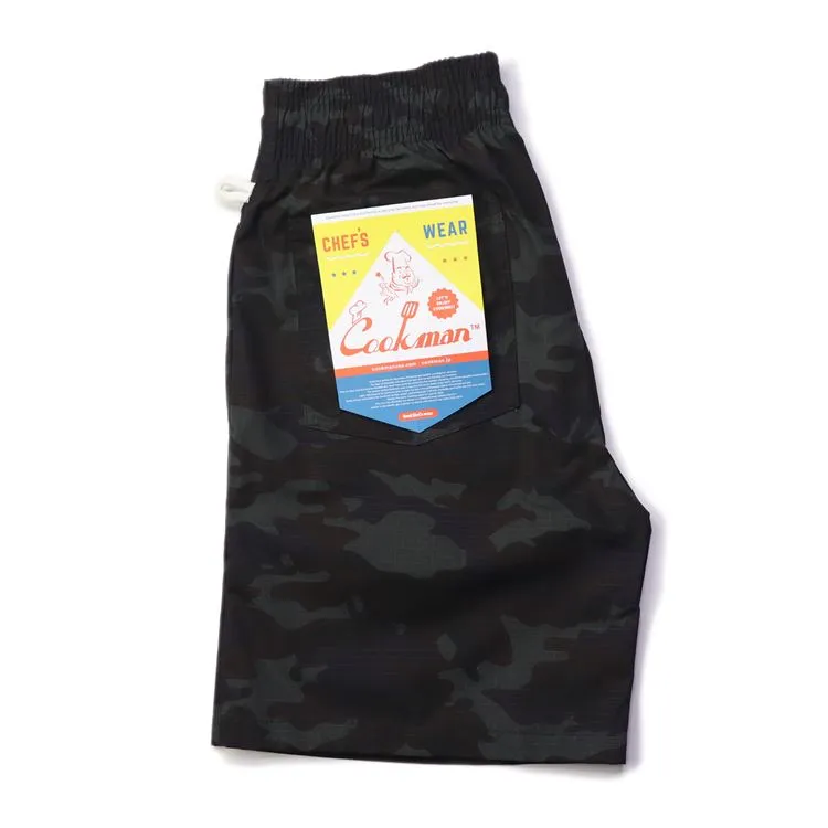 Cookman Chef Short Pants - Ripstop : Woodland Camo Black