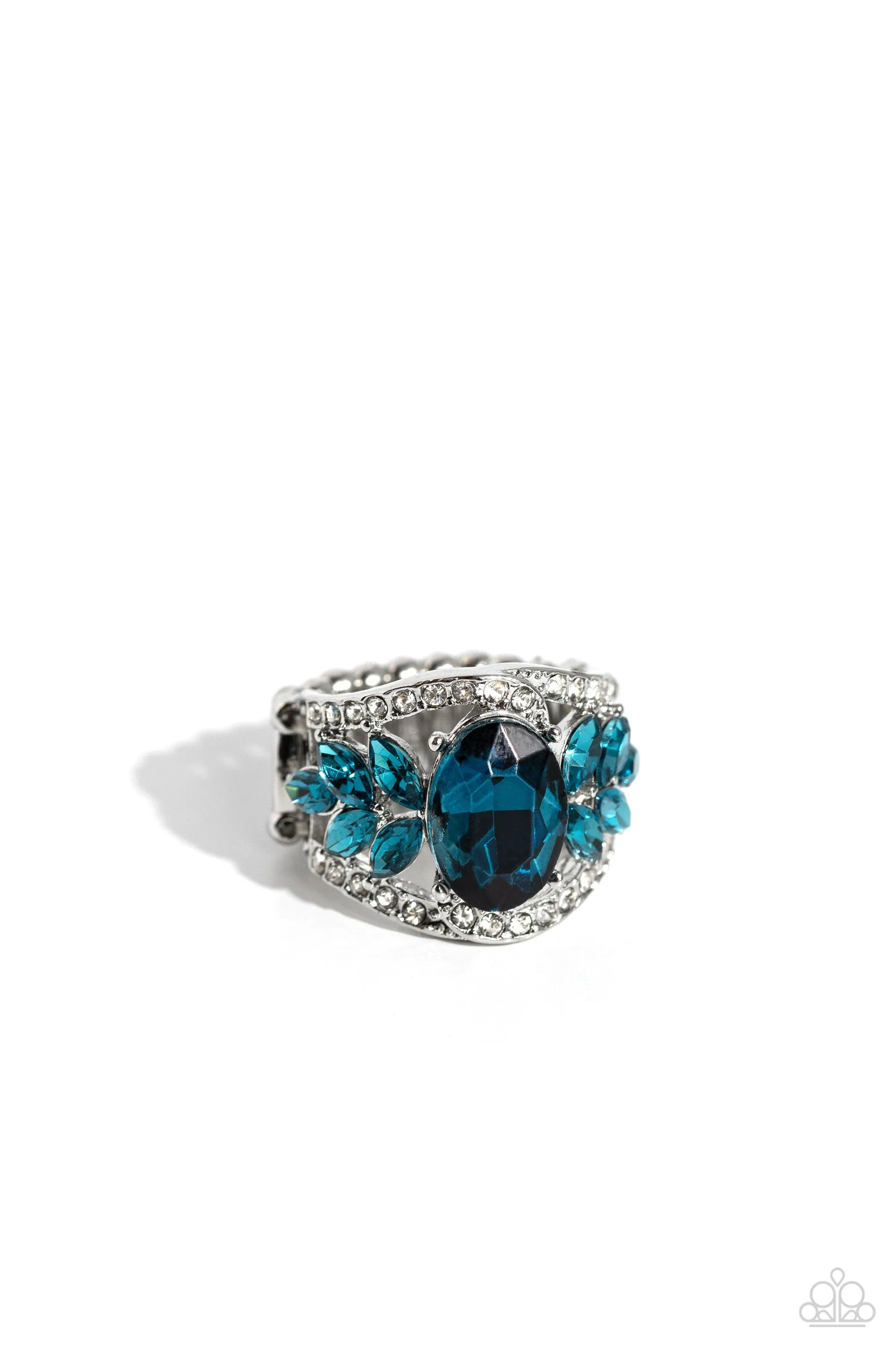 Cosmic Clique Blue Rhinestone Ring - Paparazzi Accessories