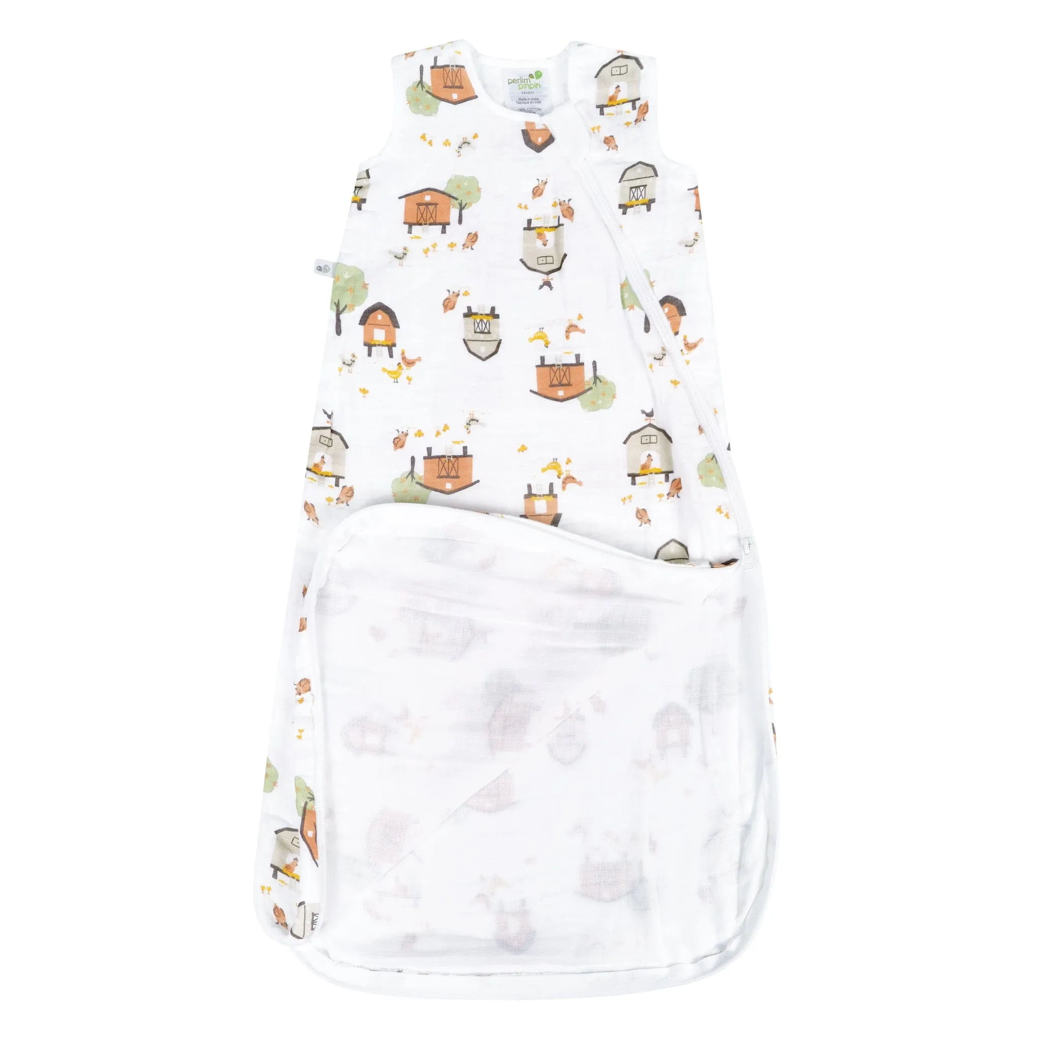 Cotton muslin sleep sack - Farm (0.7 tog)