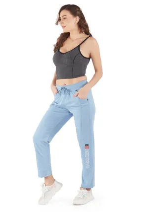 Cotton Regular Fit Lounge Pants For Women - Sky Blue