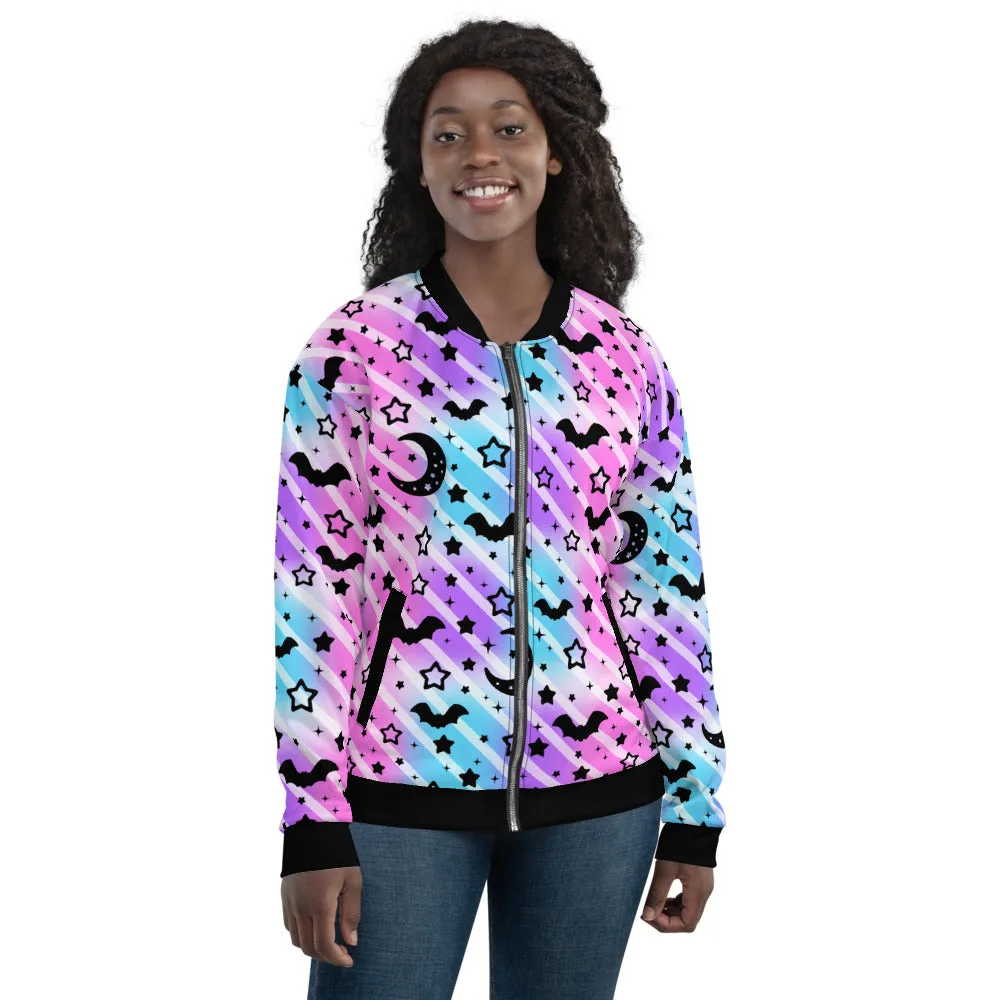 Creepy Cute Stripes Unisex Bomber Jacket