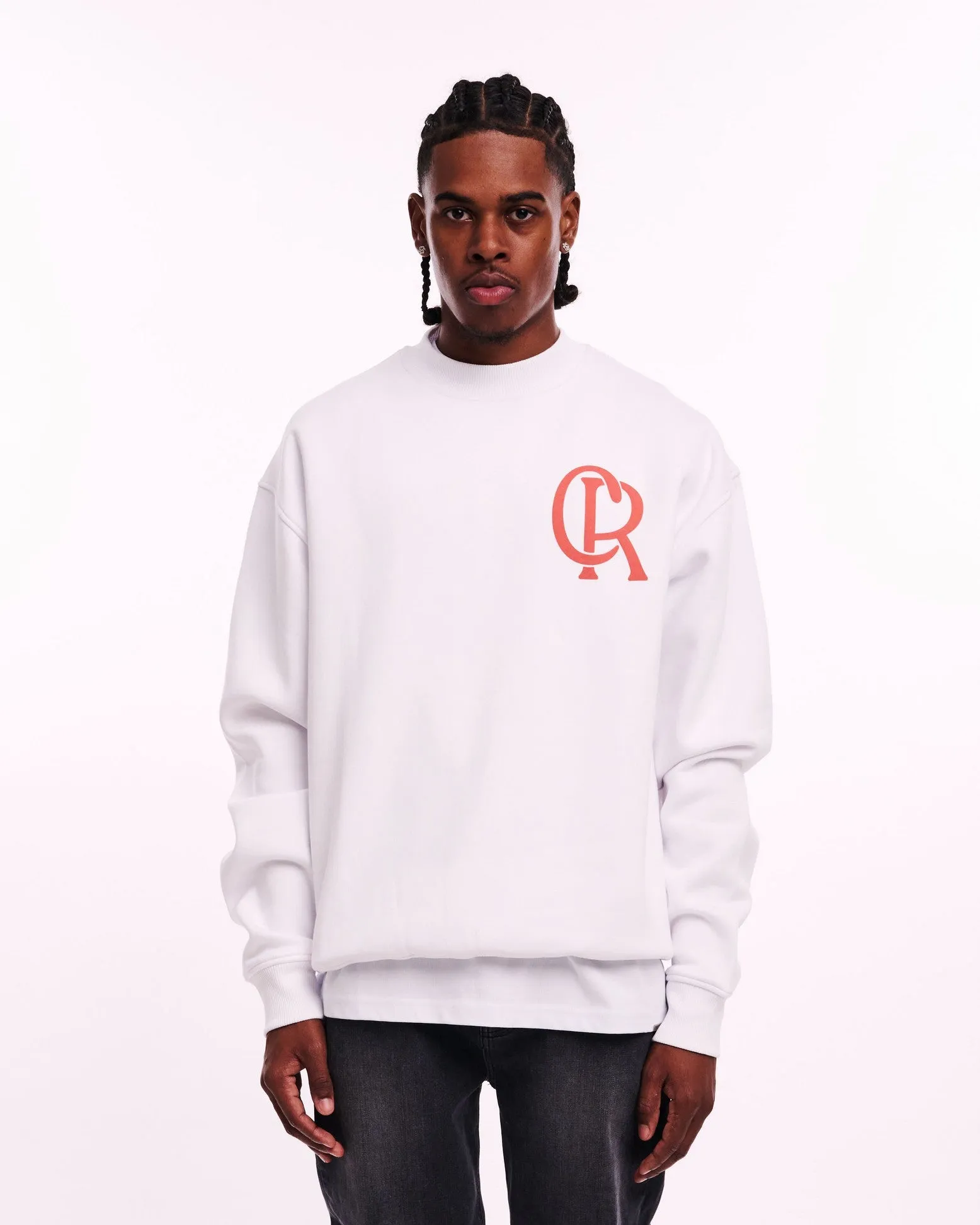 CROYEZ INITIAL SWEATER - WHITE/CLAY