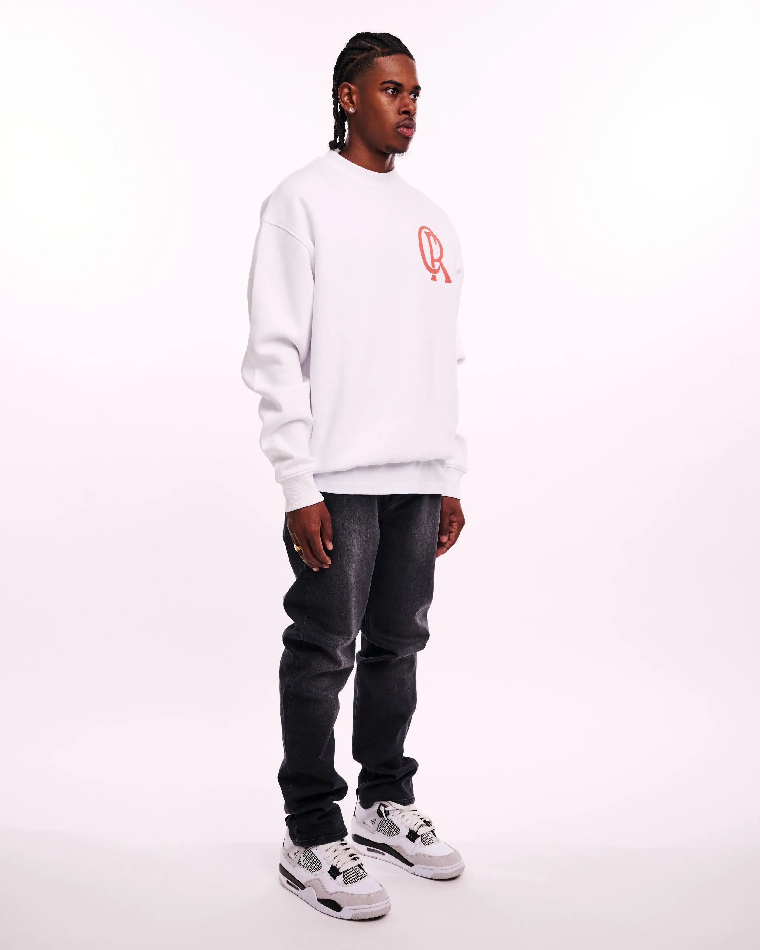 CROYEZ INITIAL SWEATER - WHITE/CLAY