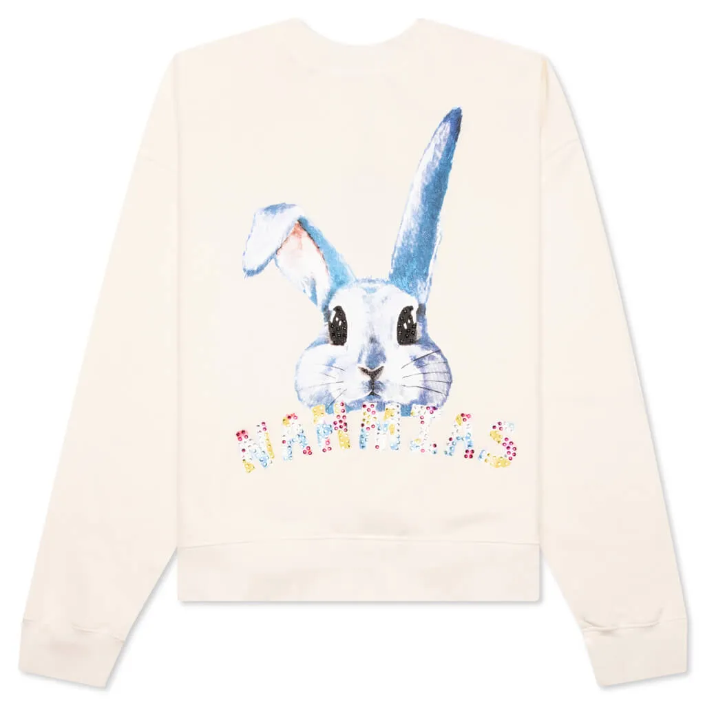 Crystal Bunny Crewneck - Vintage White