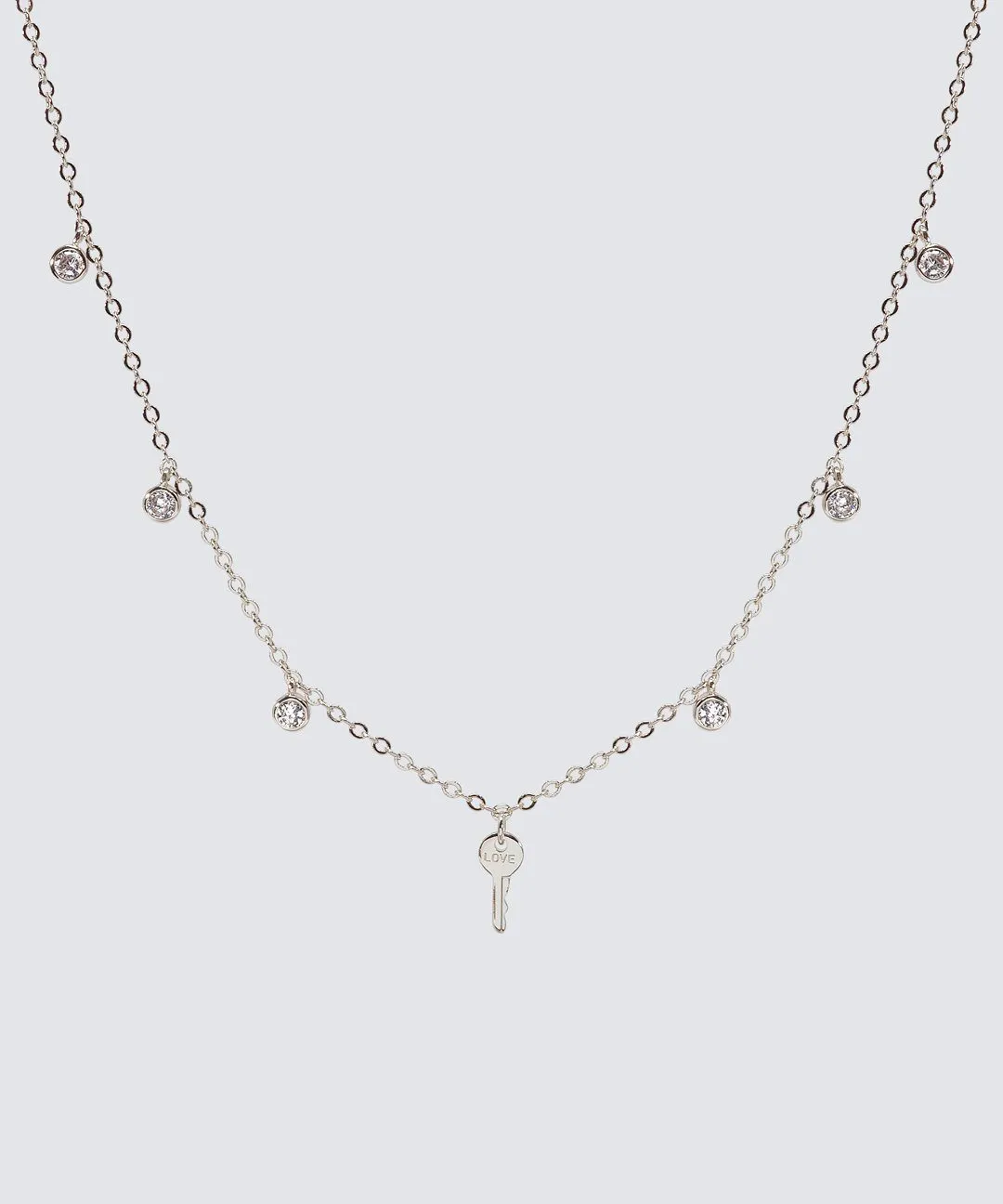 Crystal Droplet   Mini Key Necklace