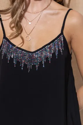 Crystal Rainbow Rhinestone Cami Tank Top