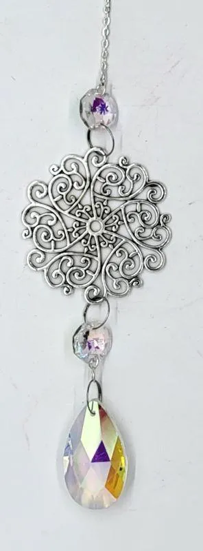 Crystal Suncatcher with Silver Accents