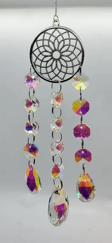 Crystal Suncatcher with Silver Accents