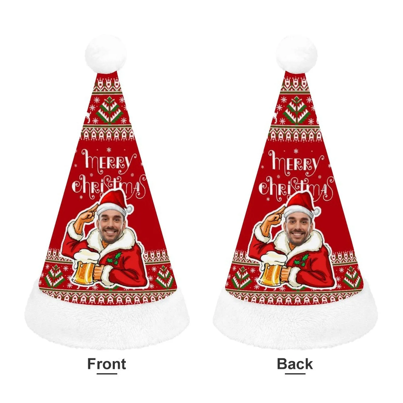 Custom Face Santa Claus Red Gift Christmas Hat