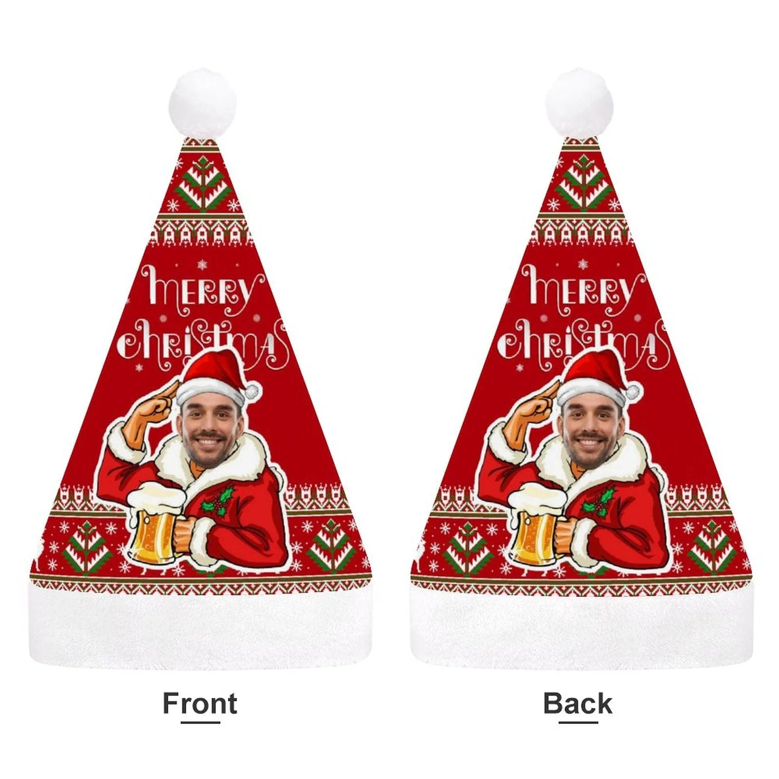 Custom Face Santa Claus Red Gift Christmas Hat