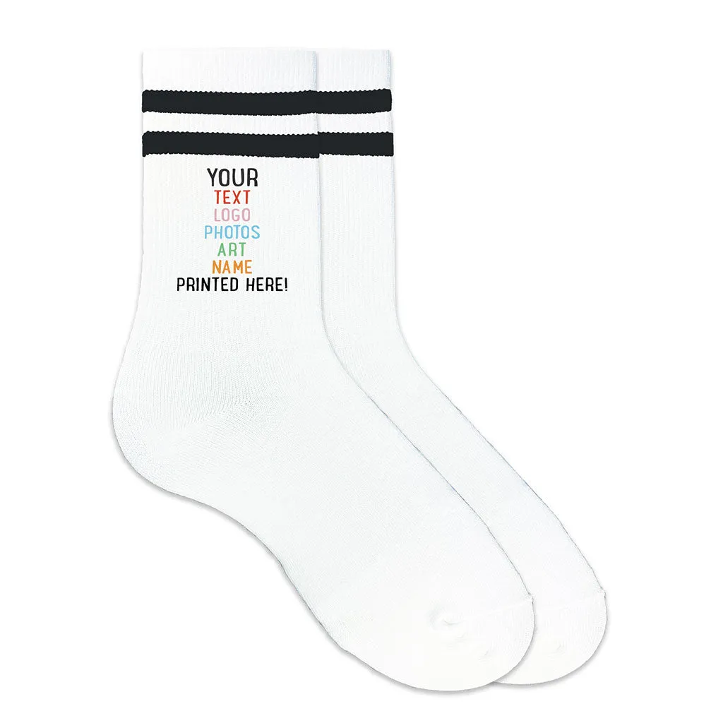 Design Your Own Striped Crew Socks - Large