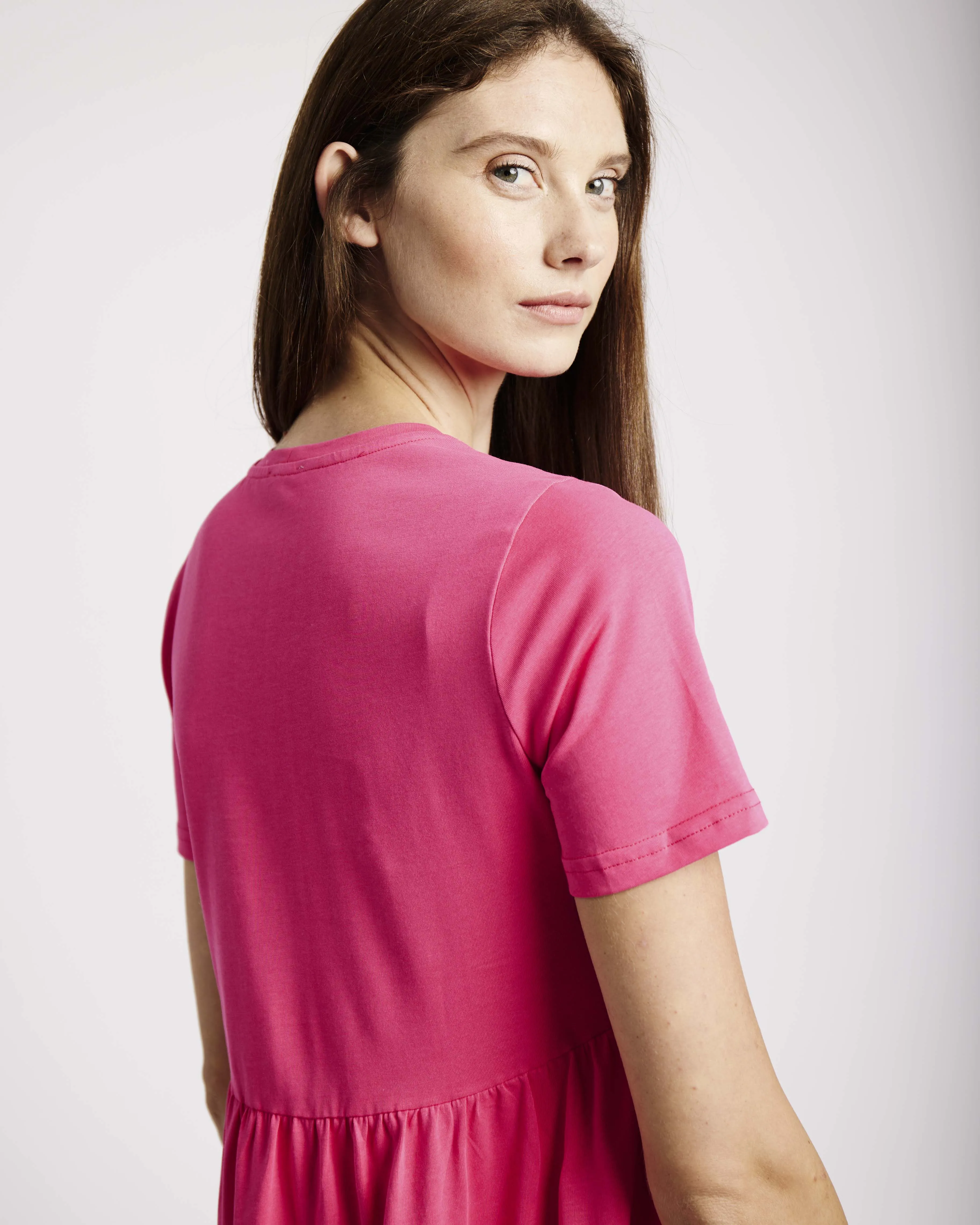 Diagonal Tee Dress in Pink