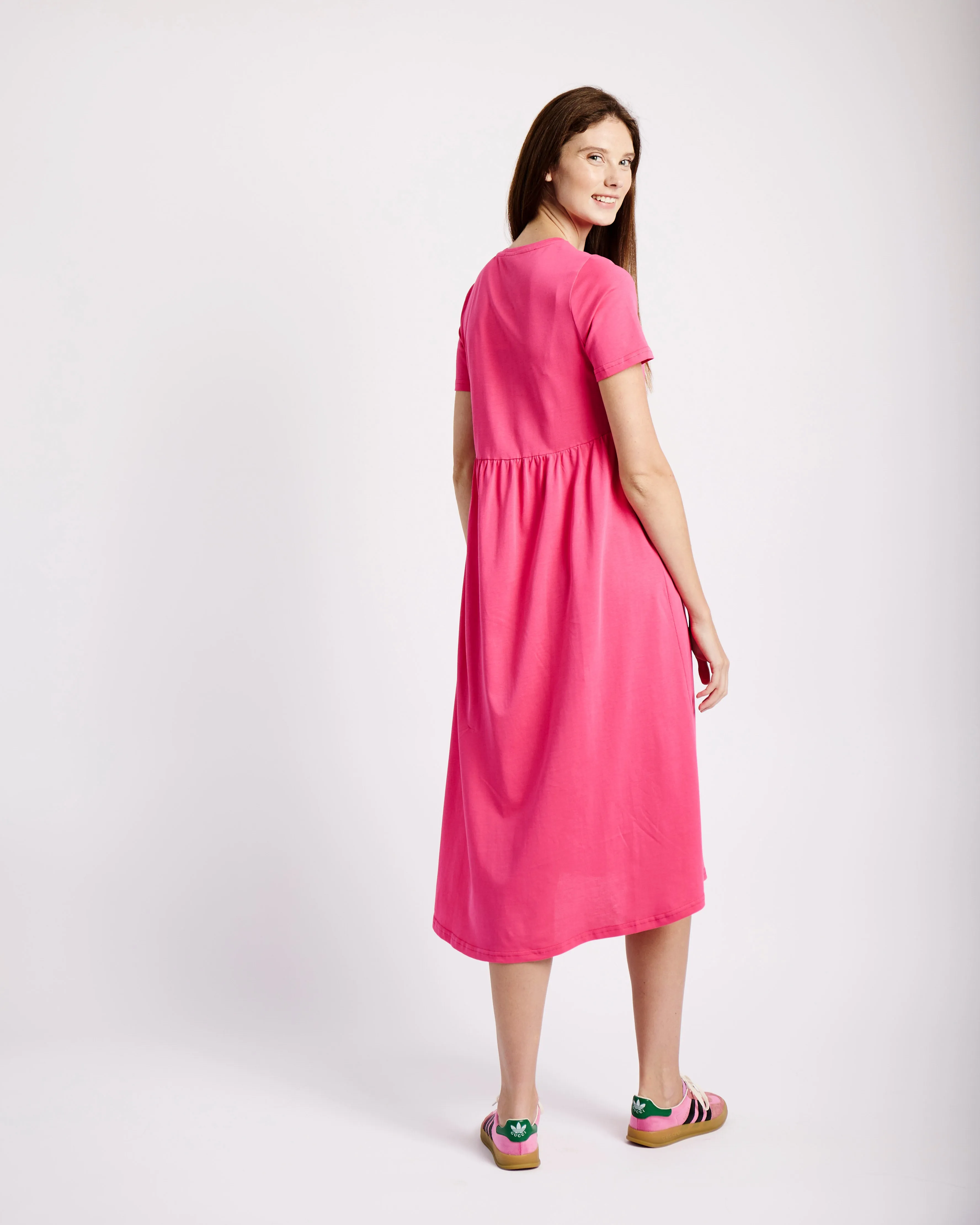 Diagonal Tee Dress in Pink