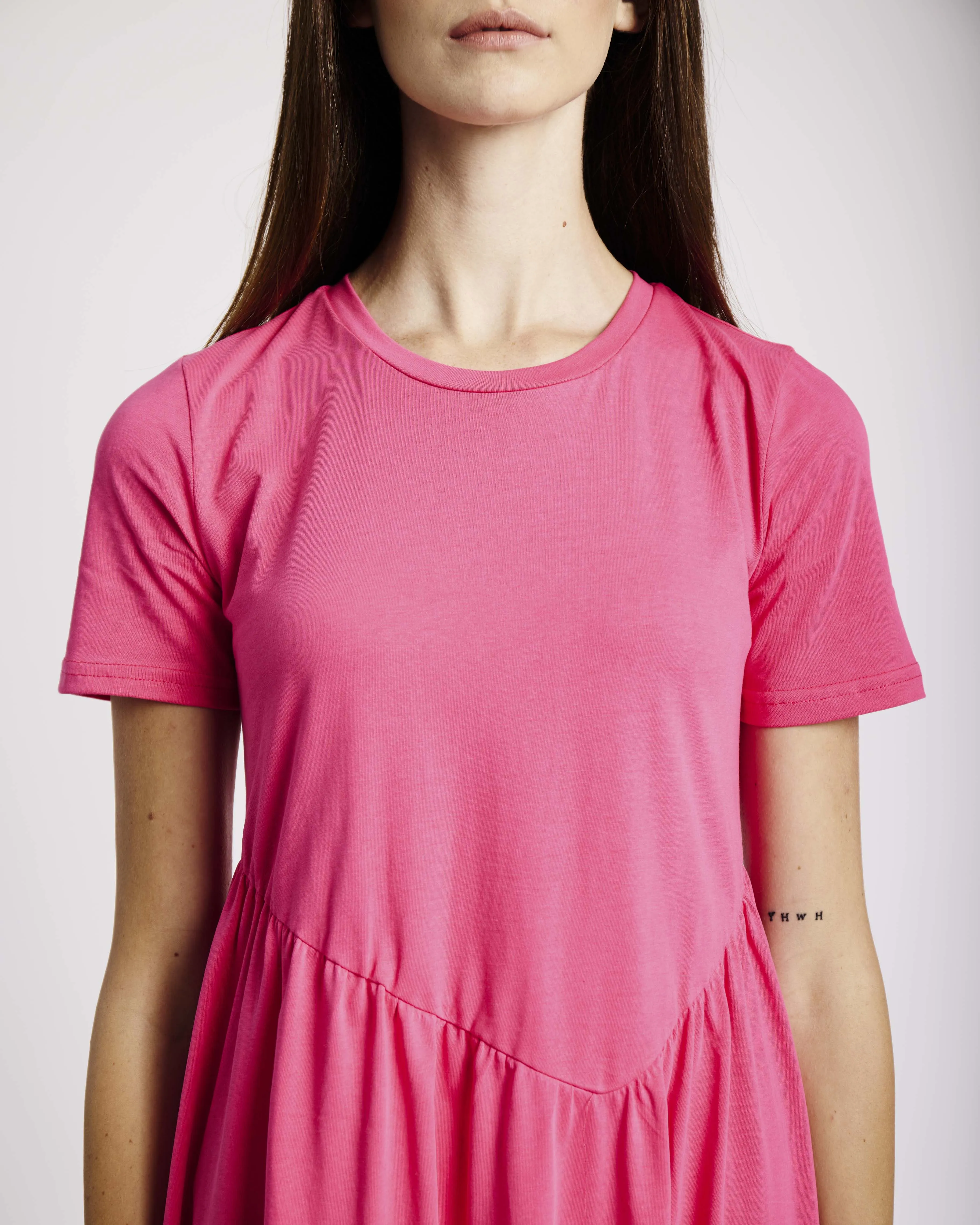 Diagonal Tee Dress in Pink